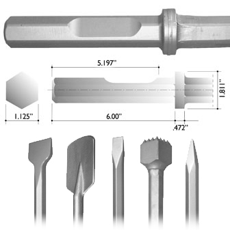 Makita 1-1/8 in Hex Shank Scaling Chisel Steel Masonry Drill Bits Power Tool 