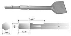 3&quot; Wide Bent Chisel for Spline (Rotary) Shank