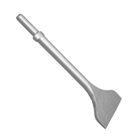 12&quot; x 4&quot; Wide Chisel for .680&quot; Round Shank with Oval Collar
